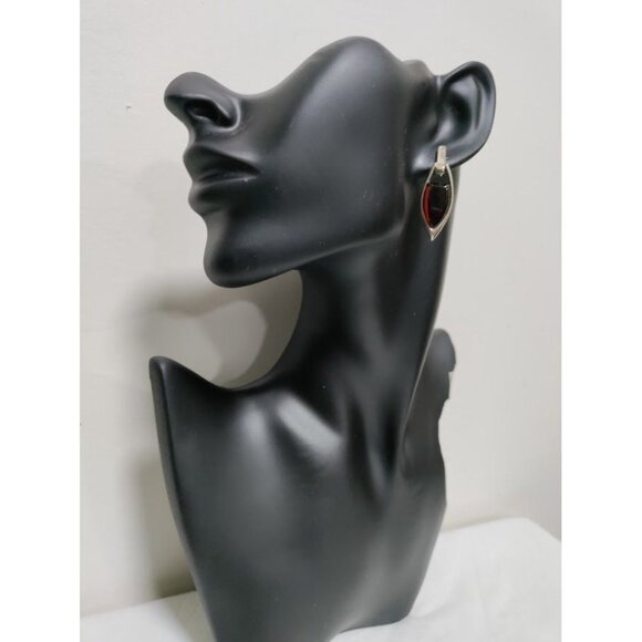 Vintage Silver and Baltic Amber Small Dangle Earrings - Picture 2 of 11